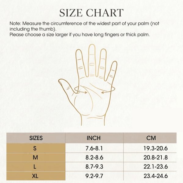 Ololar Flex Series Full-Finger Size Chart Ololar Flex Series full-finger heated gloves size chart