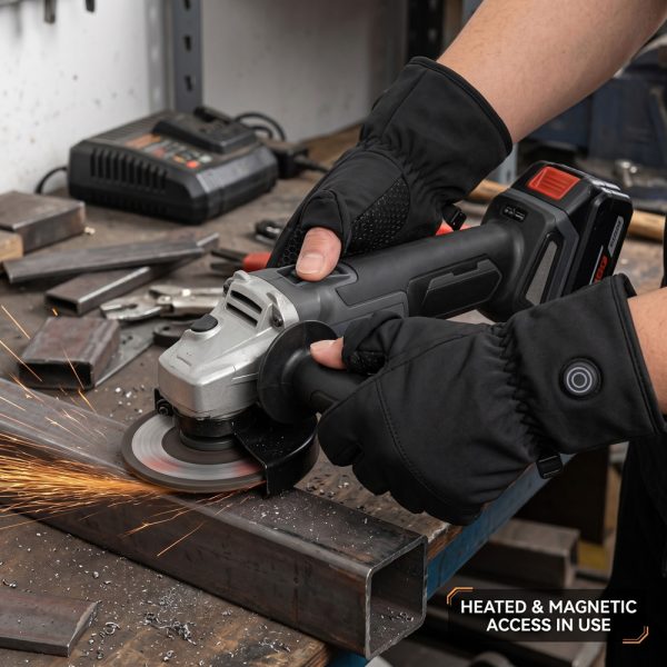 Ololar Flex Series Heated Gloves used while handling a power tool