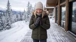 Person using hand warmers for Raynaud’s and cold-sensitive hands outdoors