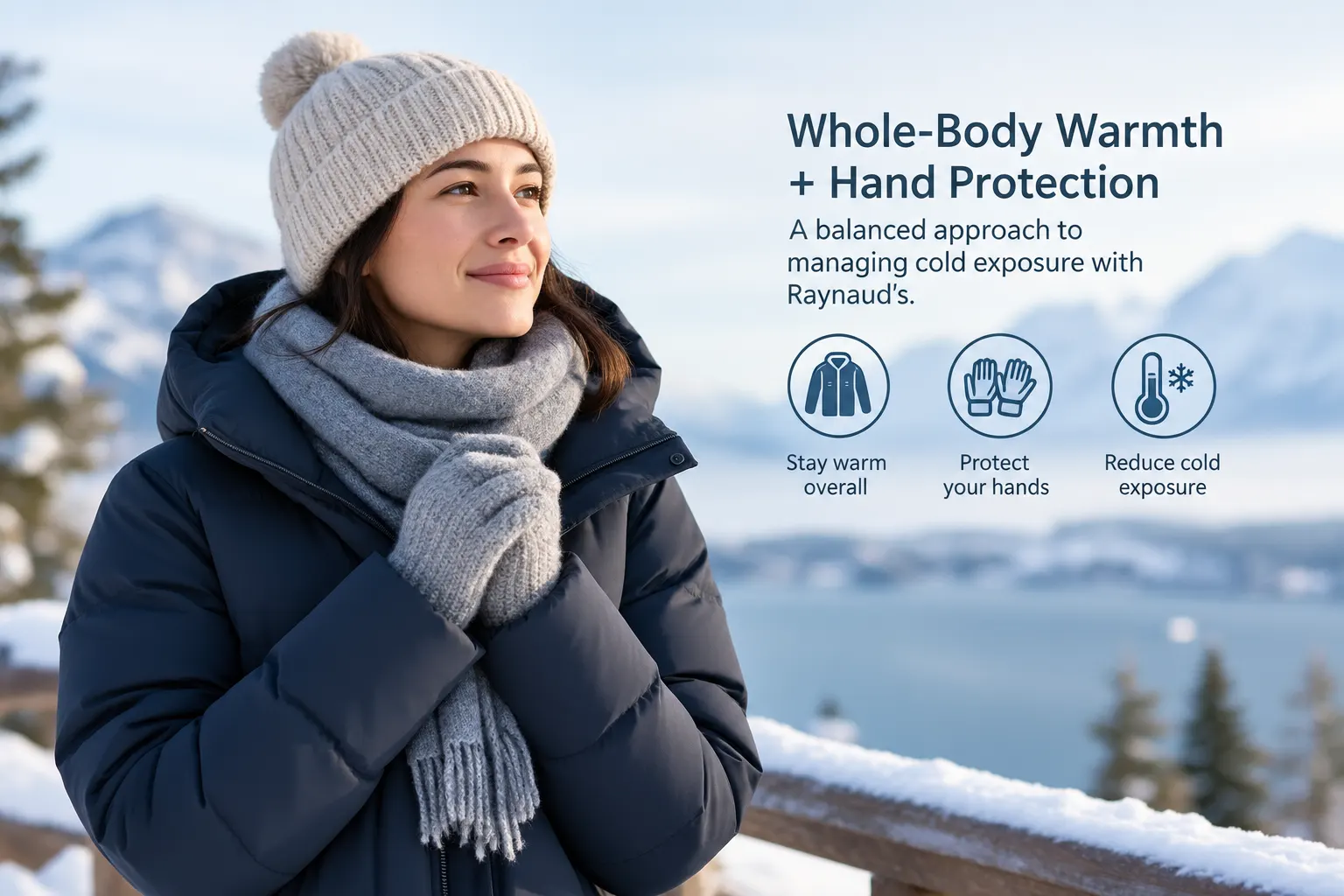 Keeping the body and hands warm in cold weather with Raynaud's